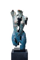 Blue lady; size 24 x 34 x 79 cm